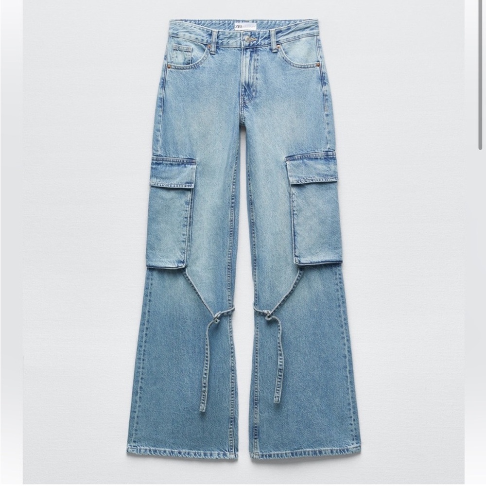 Zara TRF BELT LOOP CARGO JEANS - Picture 2 of 9